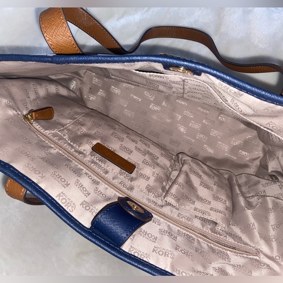 Michael Kors Striped Navy and White Tote - Picture 3 of 5